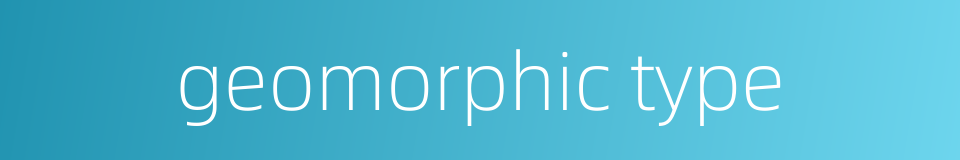 geomorphic type的同义词