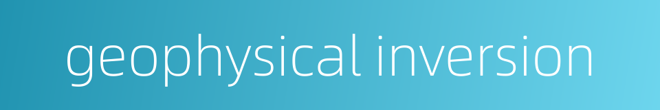 geophysical inversion的同义词