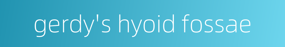 gerdy's hyoid fossae的同义词