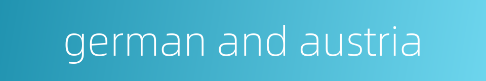 german and austria的同义词