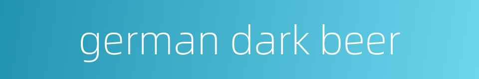 german dark beer的同义词