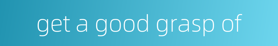 get a good grasp of的同义词