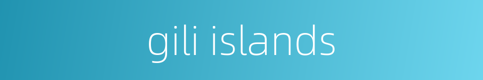 gili islands的同义词
