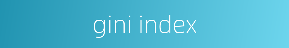 gini index的同义词