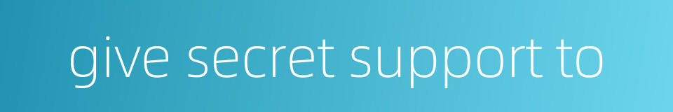 give secret support to的同义词