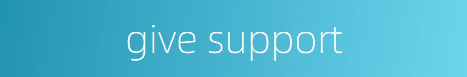 give support的同义词