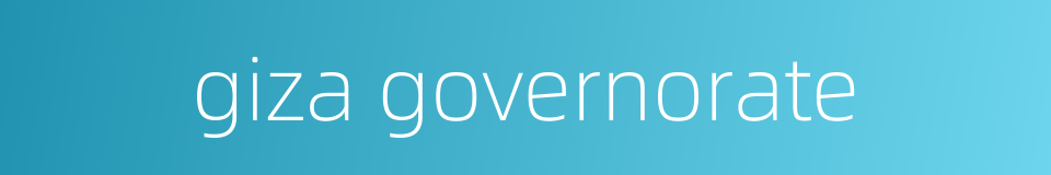 giza governorate的同义词