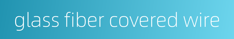 glass fiber covered wire的同义词