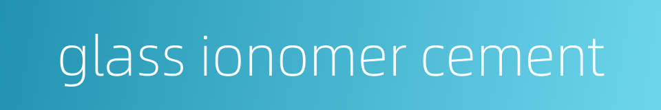 glass ionomer cement的同义词