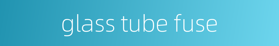 glass tube fuse的同义词