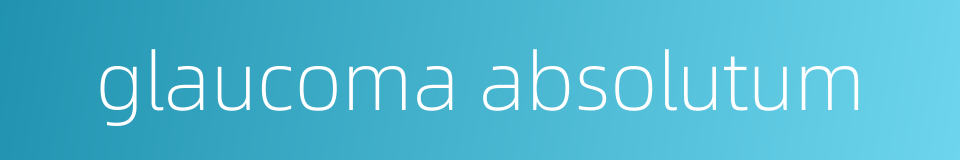 glaucoma absolutum的同义词