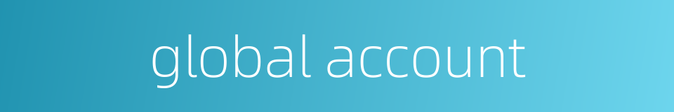 global account的同义词