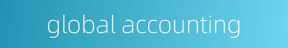 global accounting的同义词