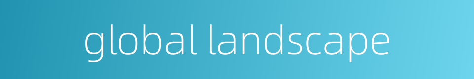 global landscape的同义词
