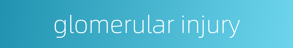 glomerular injury的同义词