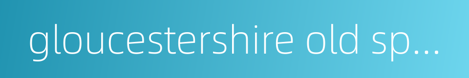 gloucestershire old spots的同义词