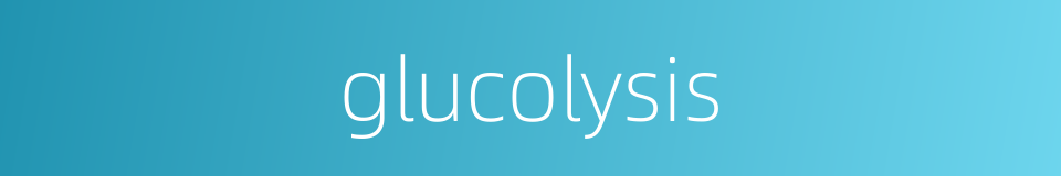 glucolysis的同义词