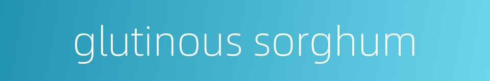 glutinous sorghum的同义词