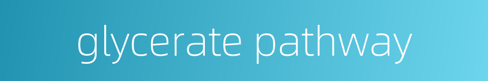 glycerate pathway的同义词
