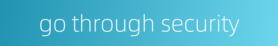 go through security的同义词