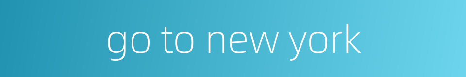 go to new york的同义词