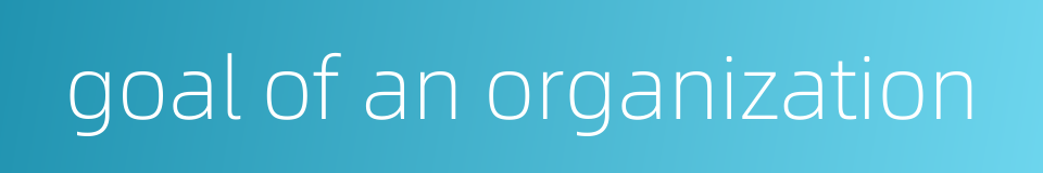 goal of an organization的同义词