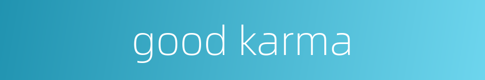good karma的同义词