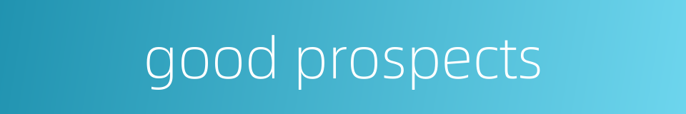 good prospects的同义词