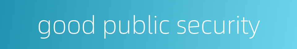 good public security的同义词