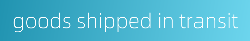 goods shipped in transit的同义词