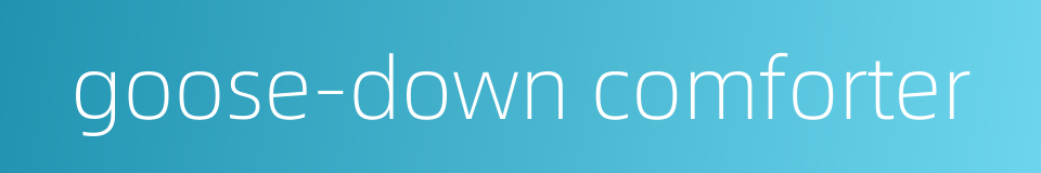 goose-down comforter的同义词