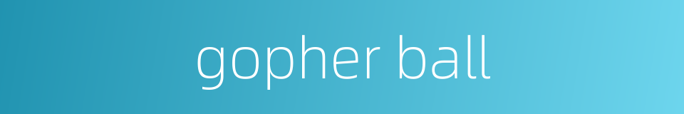 gopher ball的同义词