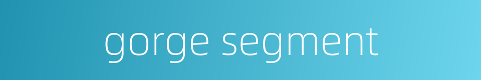 gorge segment的同义词
