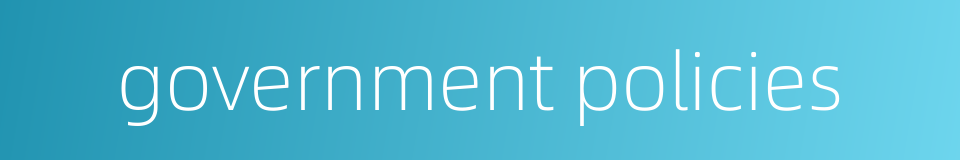 government policies的同义词