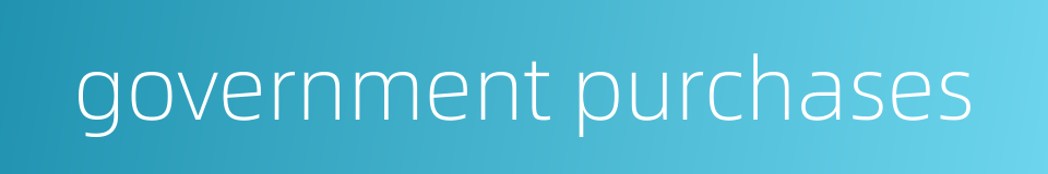 government purchases的同义词