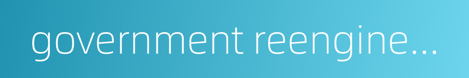 government reengineering的同义词