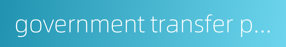 government transfer payment的同义词