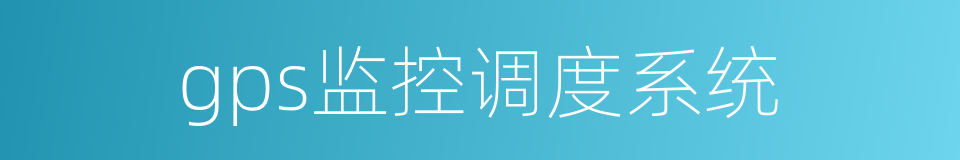 gps监控调度系统的同义词