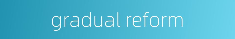 gradual reform的同义词