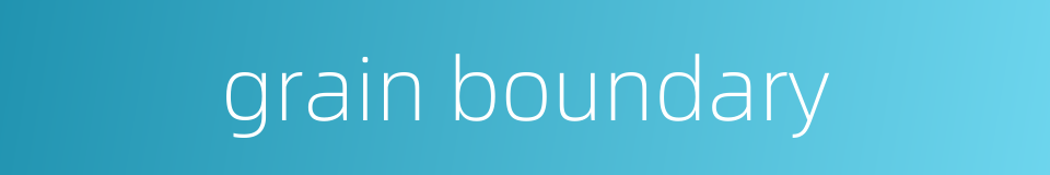 grain boundary的同义词