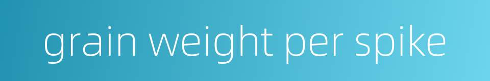 grain weight per spike的同义词