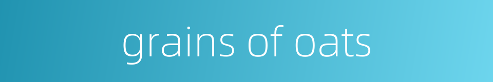 grains of oats的同义词