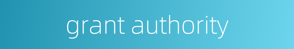 grant authority的同义词