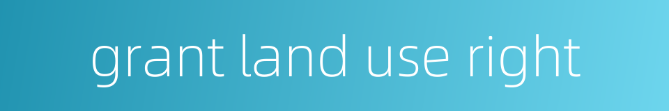 grant land use right的同义词