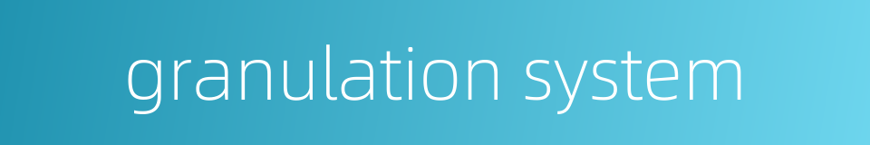 granulation system的同义词