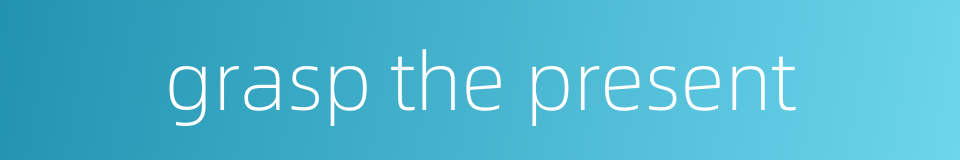 grasp the present的同义词