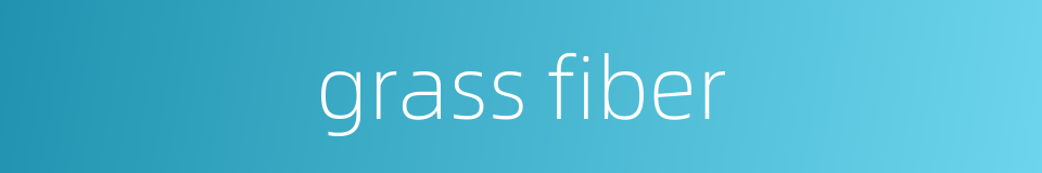 grass fiber的同义词