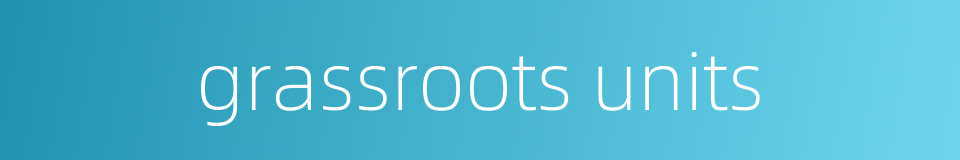 grassroots units的同义词