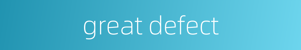 great defect的同义词