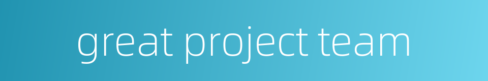 great project team的同义词